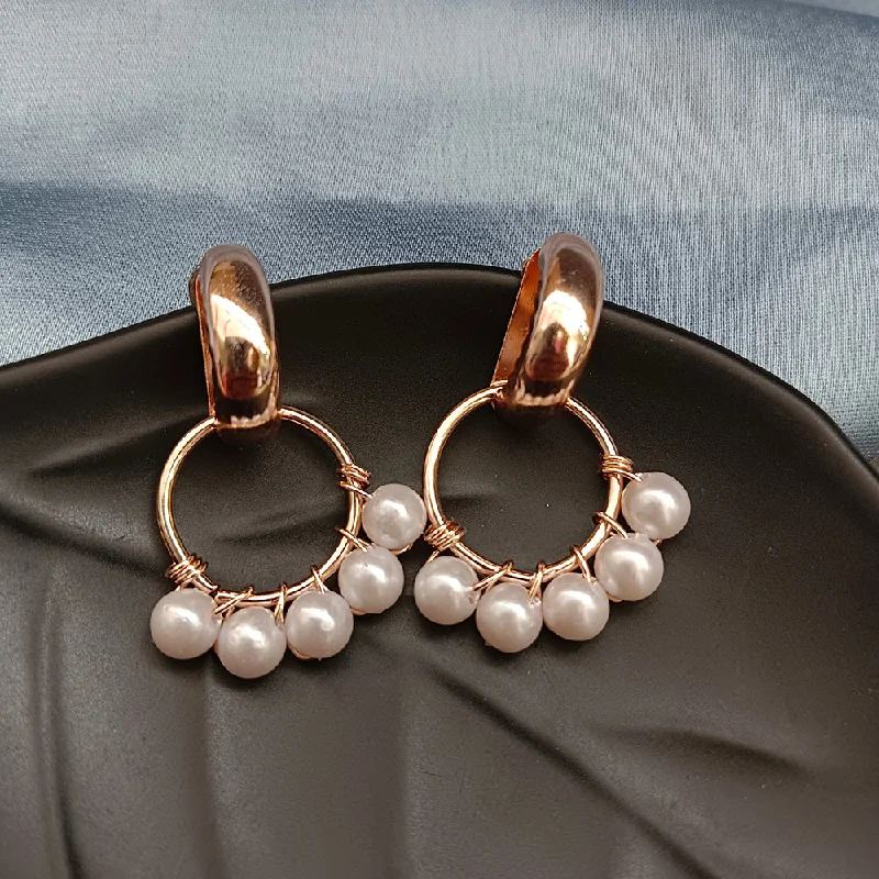 gemstone stud earrings for women-Viky Rose Gold Plated Dangler Earrings