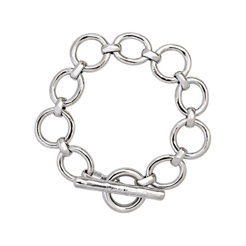 trendy bangles for women-Toggle Bracelet-Sterling Silver