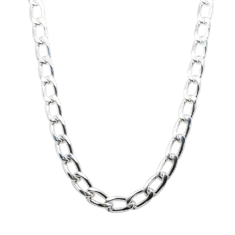 sterling silver necklaces for women-Sterling Silver Wide Curb Chain