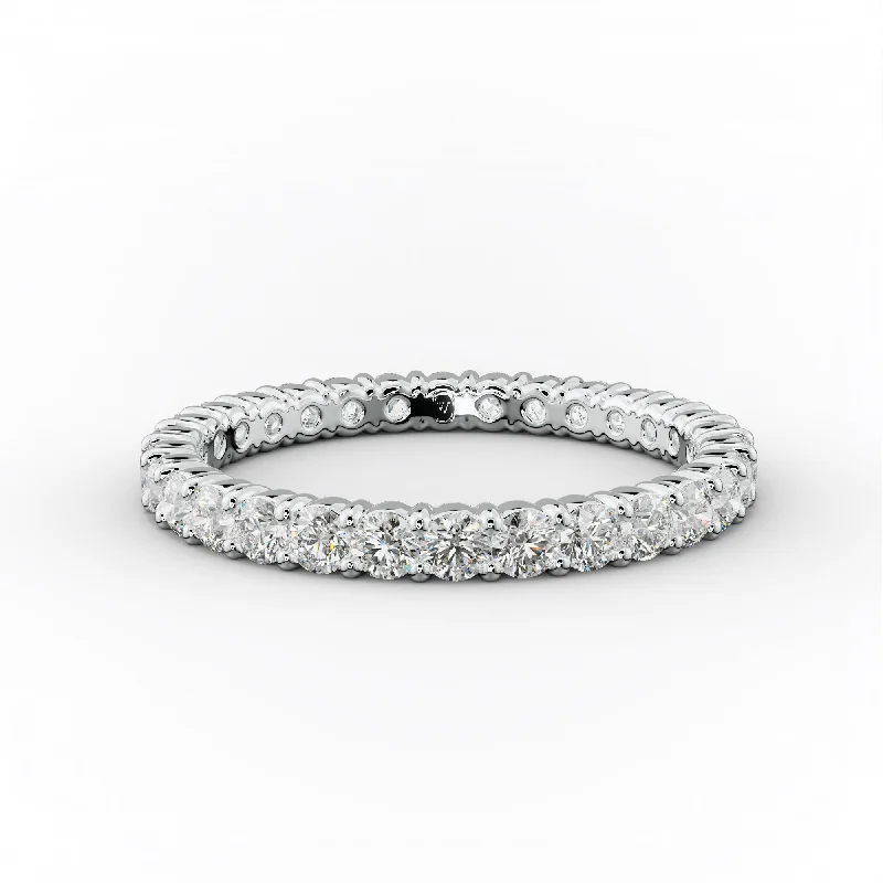 custom wedding rings for women-1.0 Carat Round Cut Diamond Classic Eternity Band Shared Prong