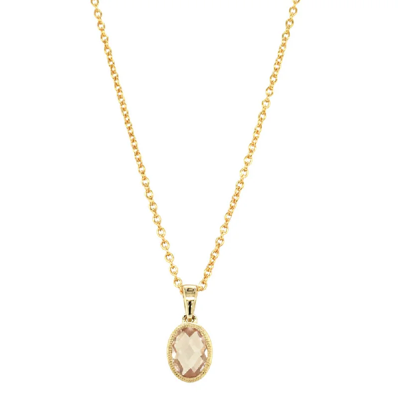 zodiac necklaces for women-9ct Yellow Gold Rose Quartz Rosehip Pendant