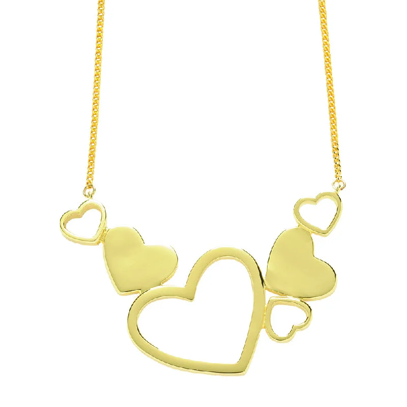 delicate gold necklaces for women-Karen Walker Exploding Hearts Necklace - 9ct Yellow Gold