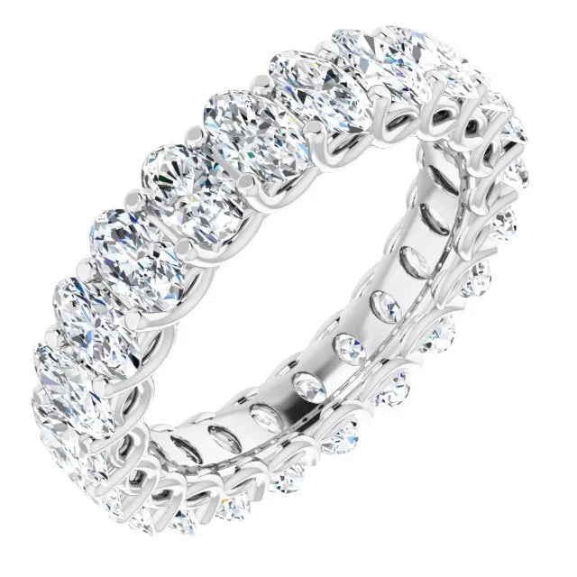 bold rings for women-5.0 ct. Oval Diamond Double Trellis Eternity Band