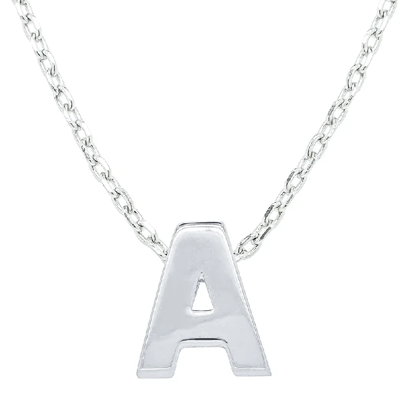 heart necklaces for women-Sterling Silver Noted Letter