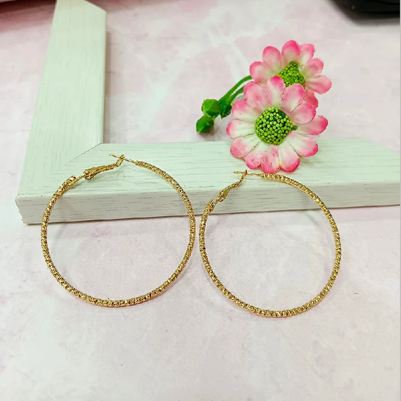 bohemian earrings for women-Infinity Jewels Gold Plated Hypoallergenic Nickel Free Hoop Earrings