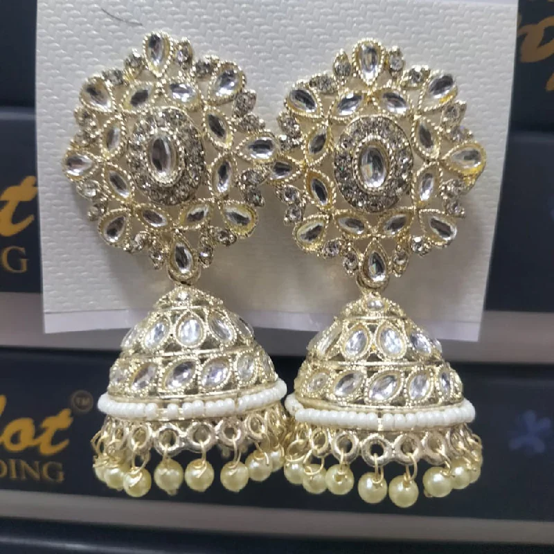 sparkly earrings for women-Manisha Jewellery Kundan Jhumki Earrings