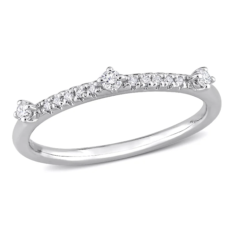 unique sapphire engagement rings-Created Forever 1/7ct TW Lab-Grown Diamond Semi-Eternity Ring in Platinum Silver