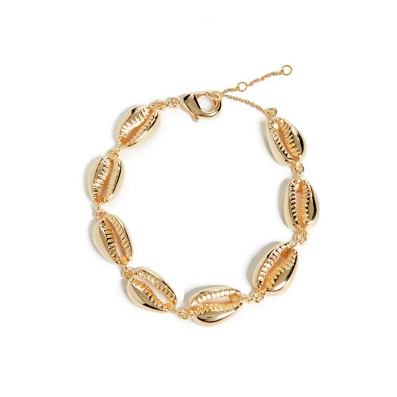 stackable bracelets for women-Cowrie Shell Statement Bracelet