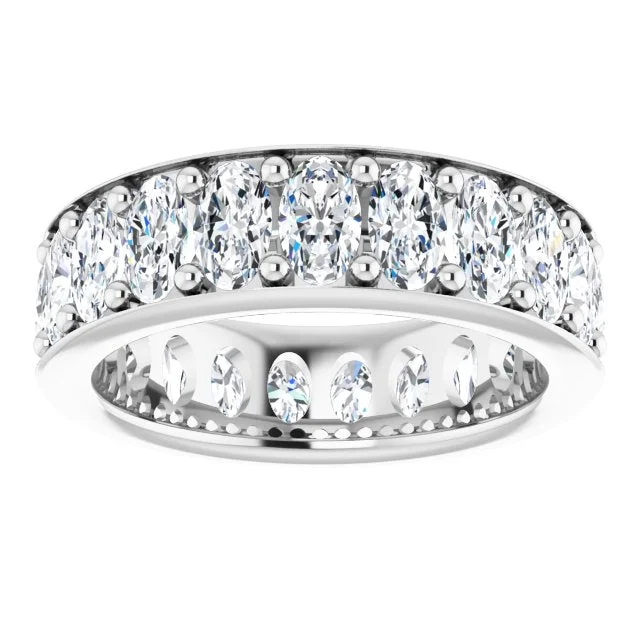 elegant rings for women-4.41 ct. Oval Diamond Eternity Band