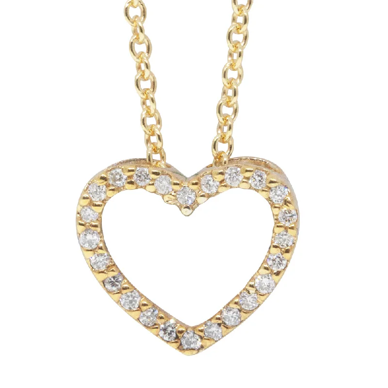 delicate pendant necklaces for women-9ct Yellow Gold Diamond Heart Pendant