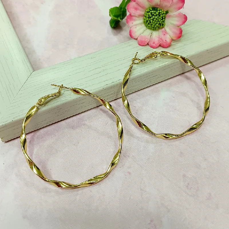 bridal earrings for women-Infinity Jewels Gold Plated Hypoallergenic Nickel Free Hoop Earrings