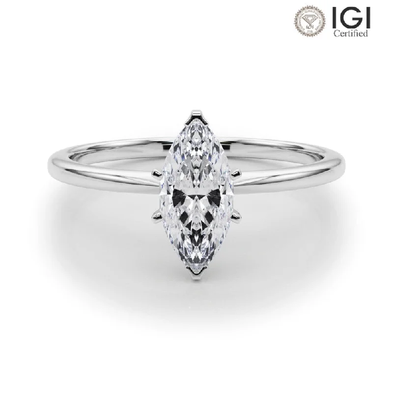 vintage diamond rings for women-Angelica Marquise Lab Grown Diamond Solitaire Engagement Ring IGI Certified