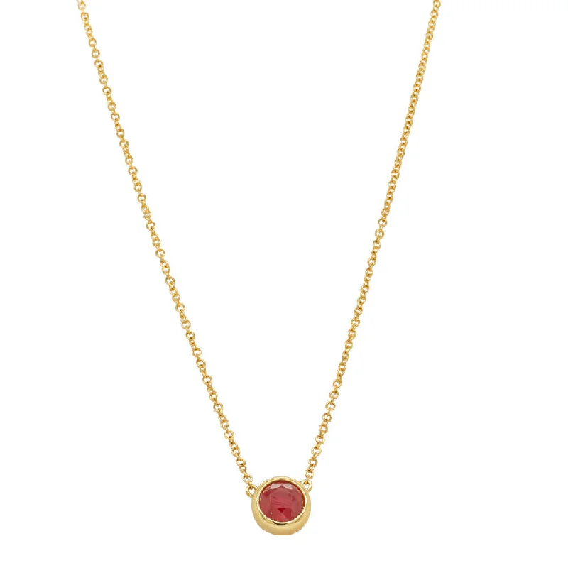 luxury necklaces for women-18ct Yellow Gold 1.28ct Ruby & Diamond Pendant