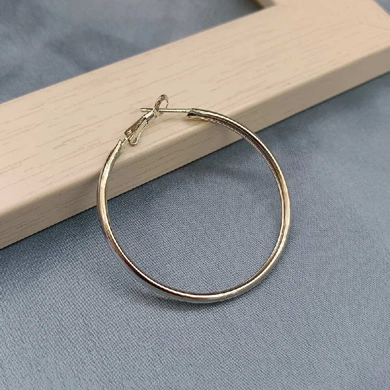 gold drop earrings for women-Viky Silver Plated Hoop Earrings