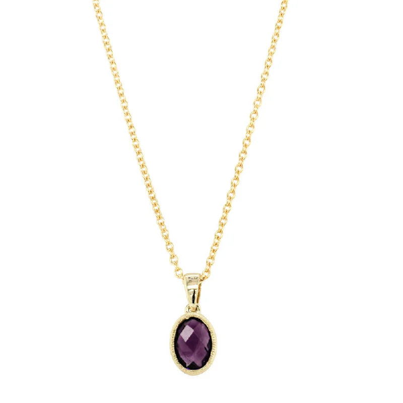 chakra necklaces for women-9ct Yellow Gold Amethyst Lavender Pendant