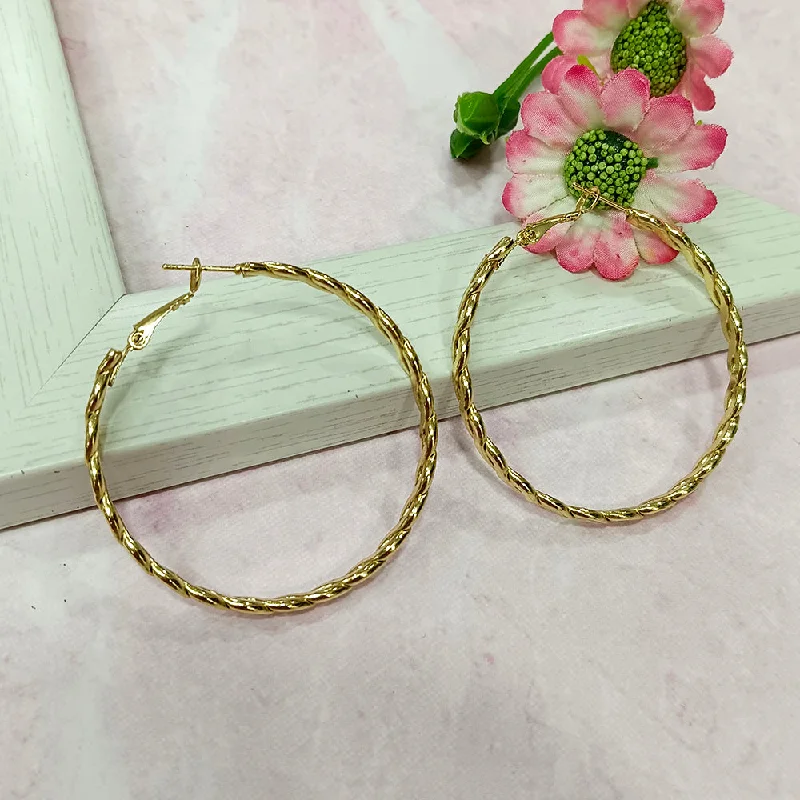 rose gold earrings for women-Infinity Jewels Gold Plated Hypoallergenic Nickel Free Hoop Earrings