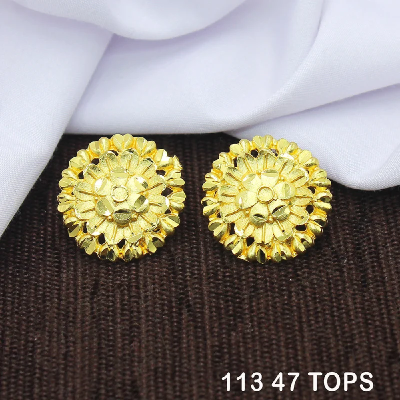 minimal hoop earrings for women-Mahavir Dye Gold Studs Earrings