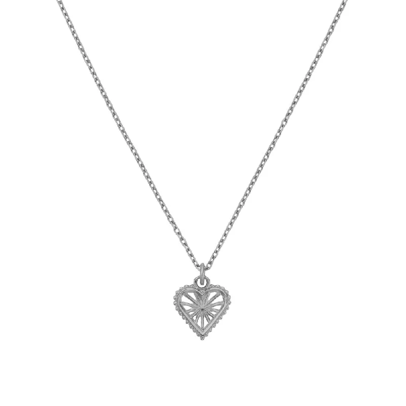 delicate gold necklaces for women-Zoe & Morgan x Walker & Hall Sweet Heart Necklace - Sterling Silver