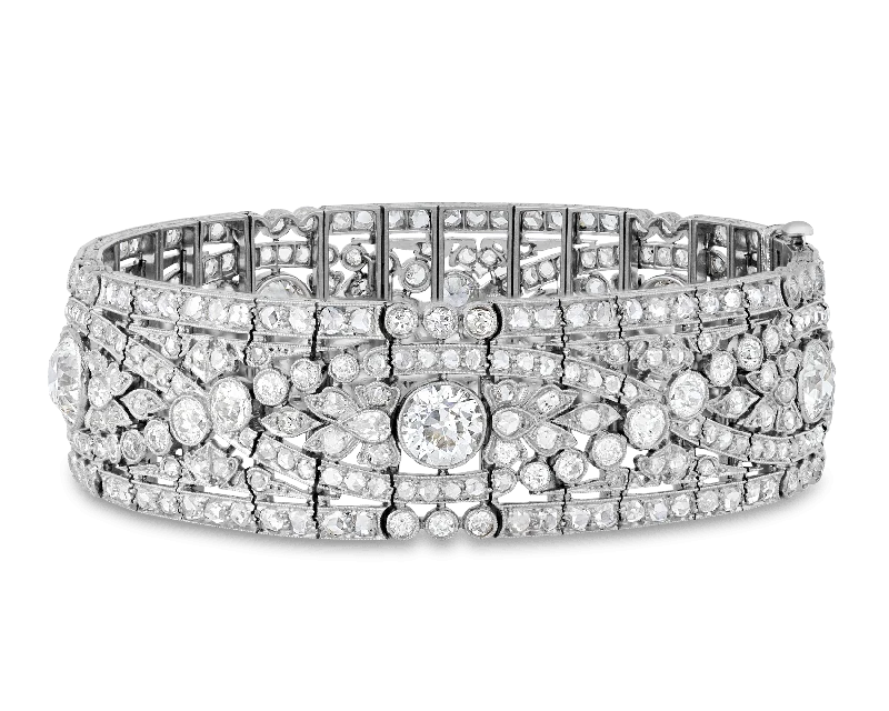 beautiful bangles for women-Oscar Heyman Belle Époque Diamond Bracelet, 19.50 carats