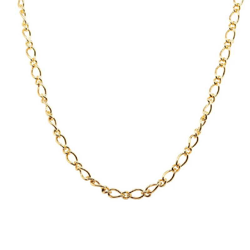 minimalist necklaces for women-9ct Yellow Gold Oval Figaro Chain