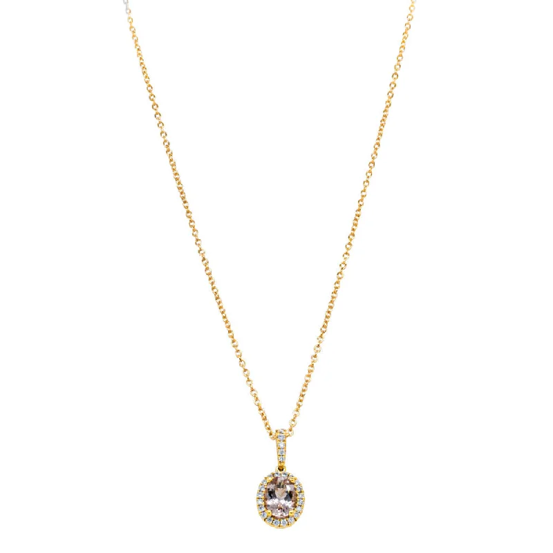 gold chain necklaces for women-18ct Yellow Gold .70ct Morganite & Diamond Mini Sierra Pendant