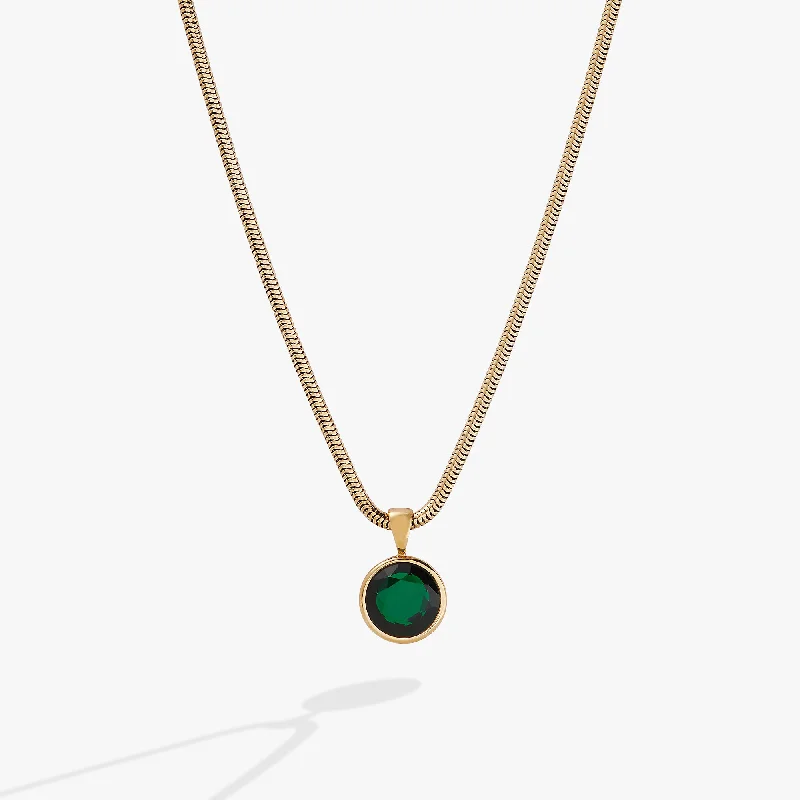 infinity necklaces for women-Emerald Crystal Necklace