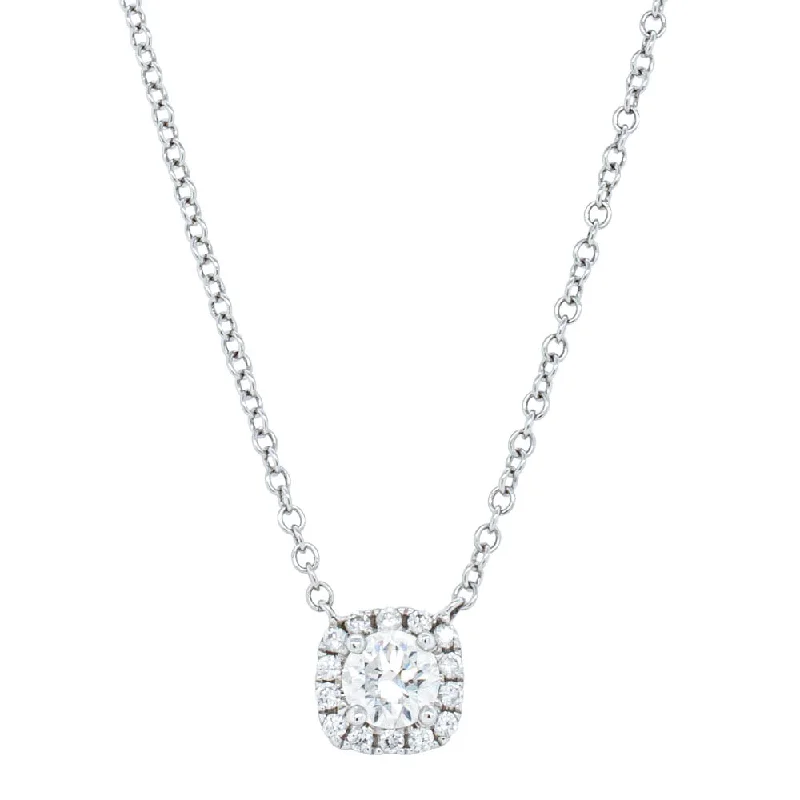 birthstone necklaces for women-18ct White Gold .38ct Diamond Pendant with Chain