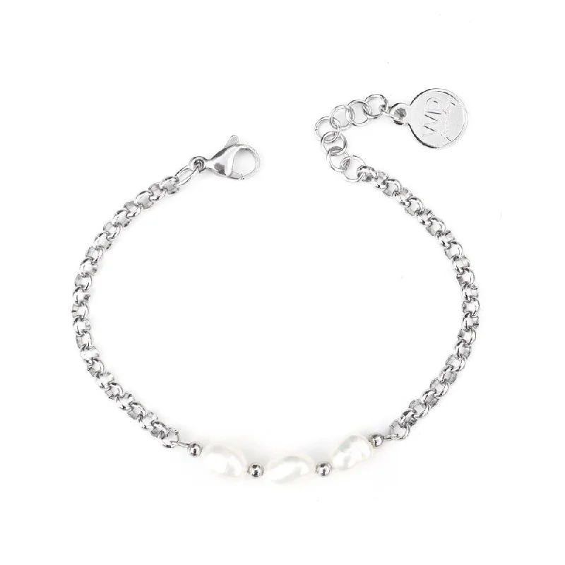 personalized bracelets for women-Silver Plated Ivory Bracelet