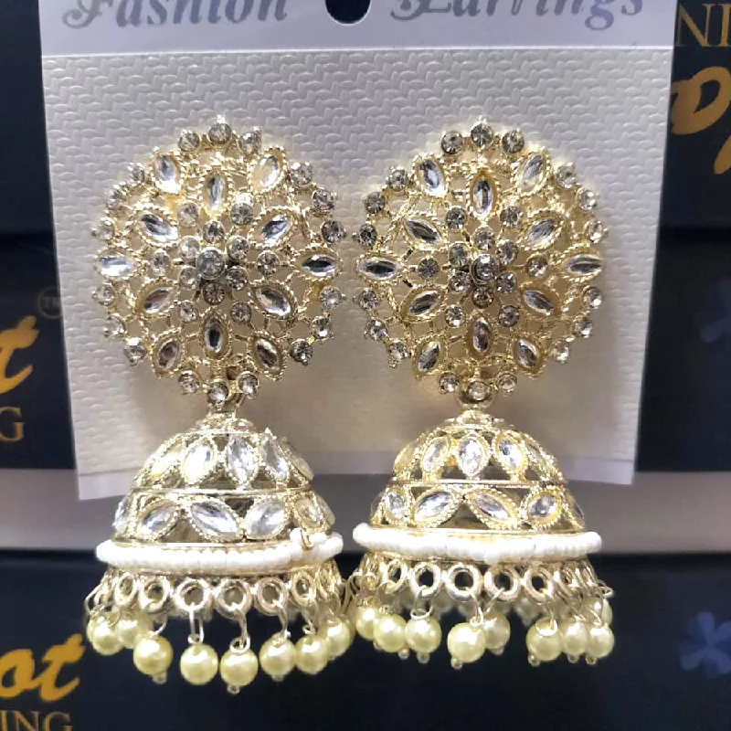 trendy hoop earrings for women-Manisha Jewellery Kundan Jhumki Earrings