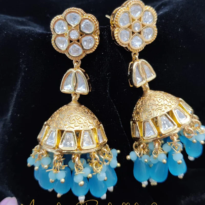 silver earrings for women-Jewel Addiction Gold Plated Kundan Jhumki Earrings