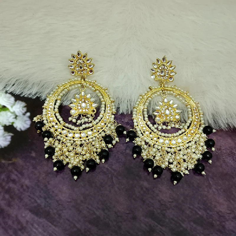 sapphire earrings for women-Bhavi Jewels Gold Plated Kundan Dangler Earrings