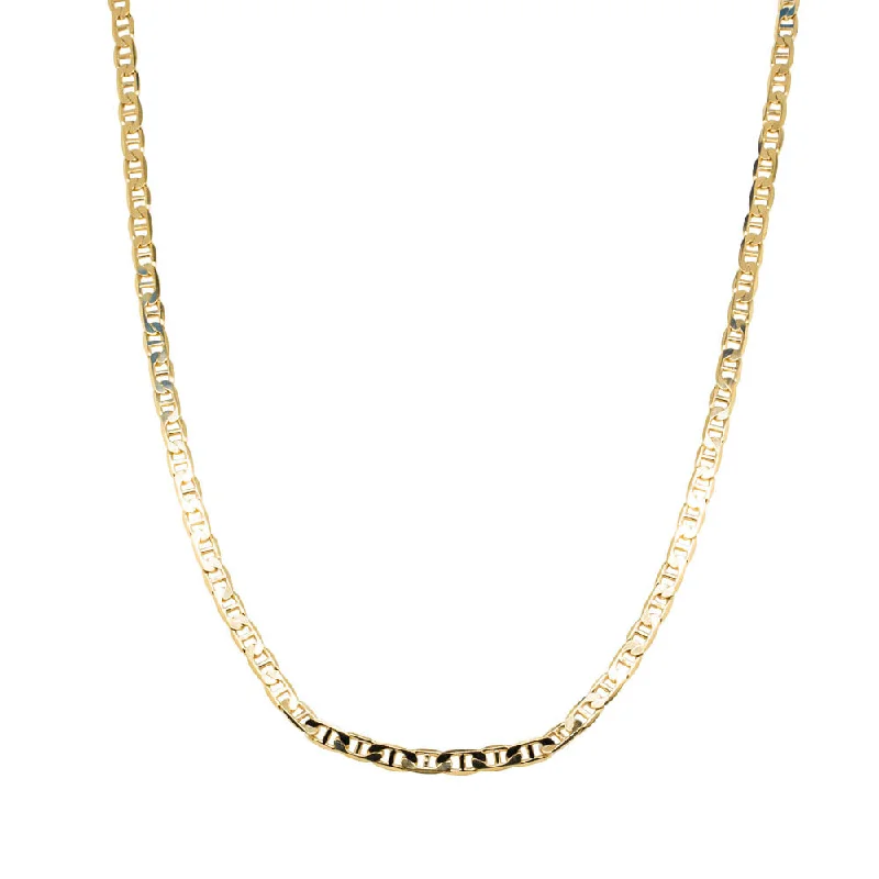 crystal necklaces for women-9ct Yellow Gold Anchor Link Necklace