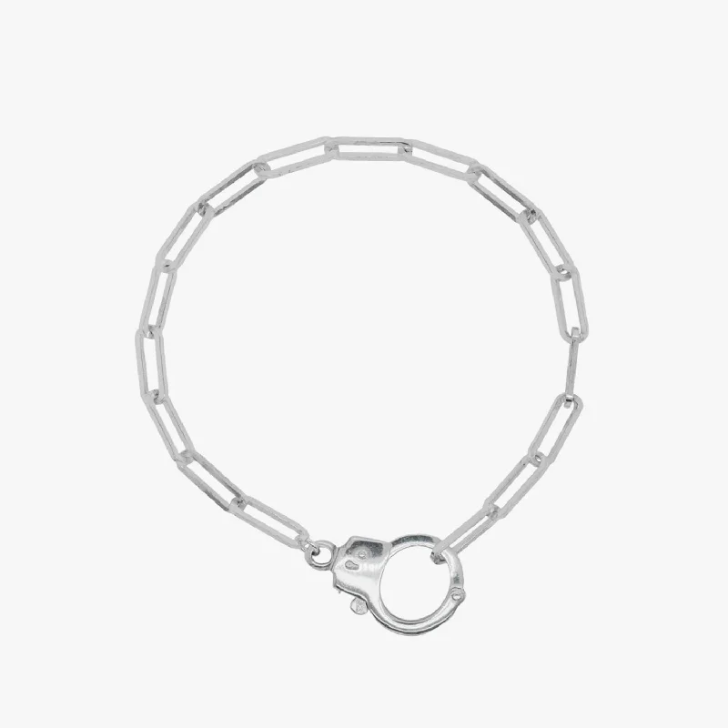 engraved bracelets for women-Cuff You Forever Chain Bracelet