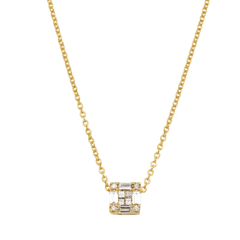 custom necklaces for women-18ct Yellow Gold Diamond Quattro Pendant