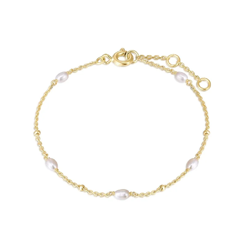 infinity bracelets for women-Micro Alternating Clustered Pearl & Bead Bracelet