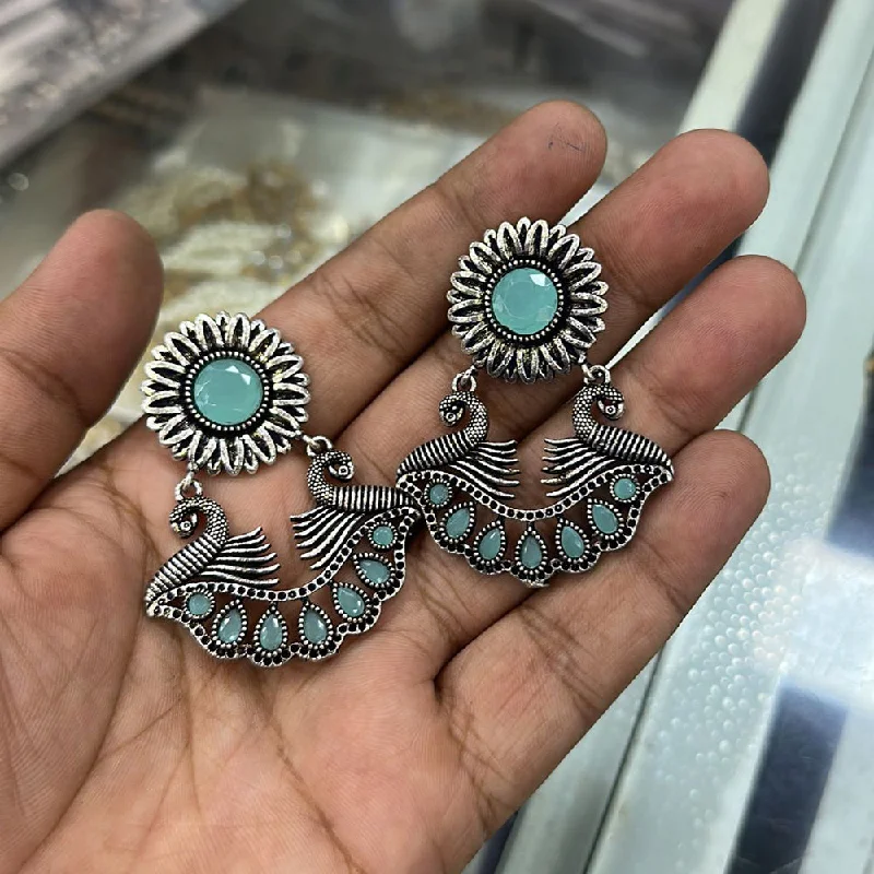 dangling earrings for women-Akruti Collection Oxidised Plated Dangler Earrings