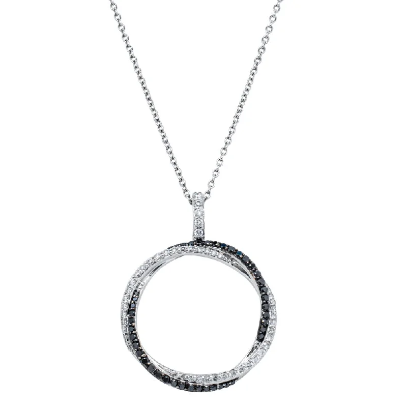 friendship necklaces for women-Deja Vu 18ct White Gold .65ct Diamond Pendant