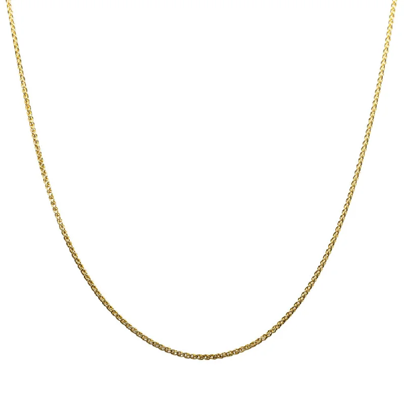 silver heart pendant necklaces for women-18ct Yellow Gold 1mm Wheat Chain