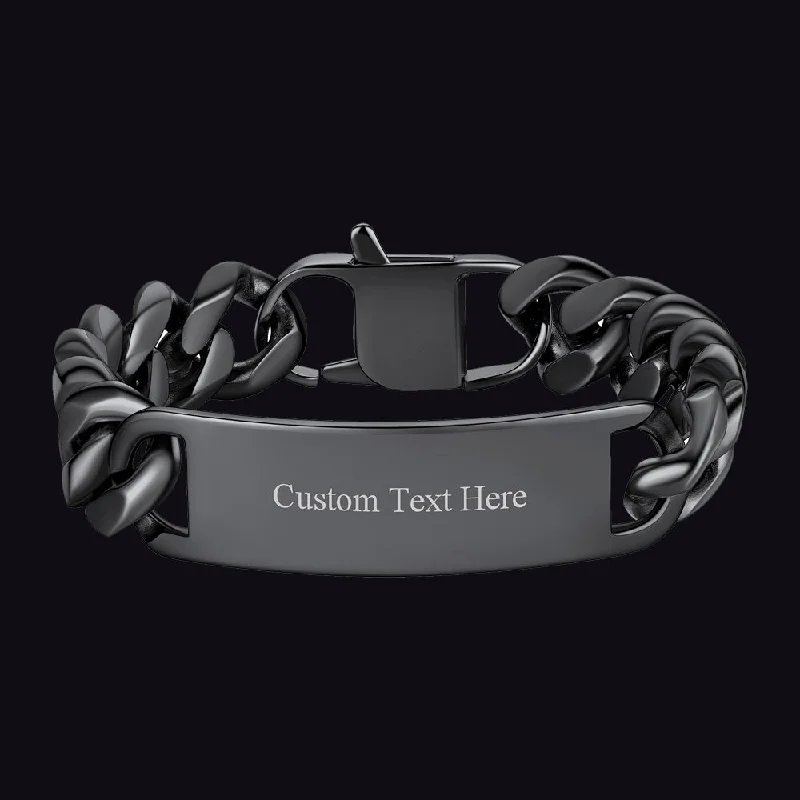 beautiful bangles for women-Customized Engraved Cuban Chain Link Bracelet Gift For Men