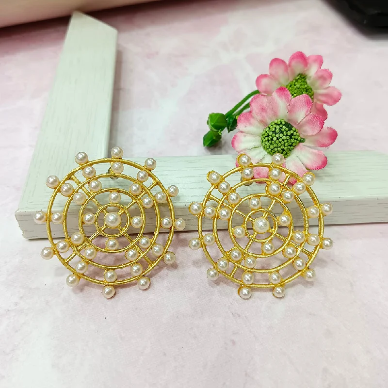 trendy earrings for women-Infinity Jewels Gold Plated Hypoallergenic Nickel Free Stud Earrings