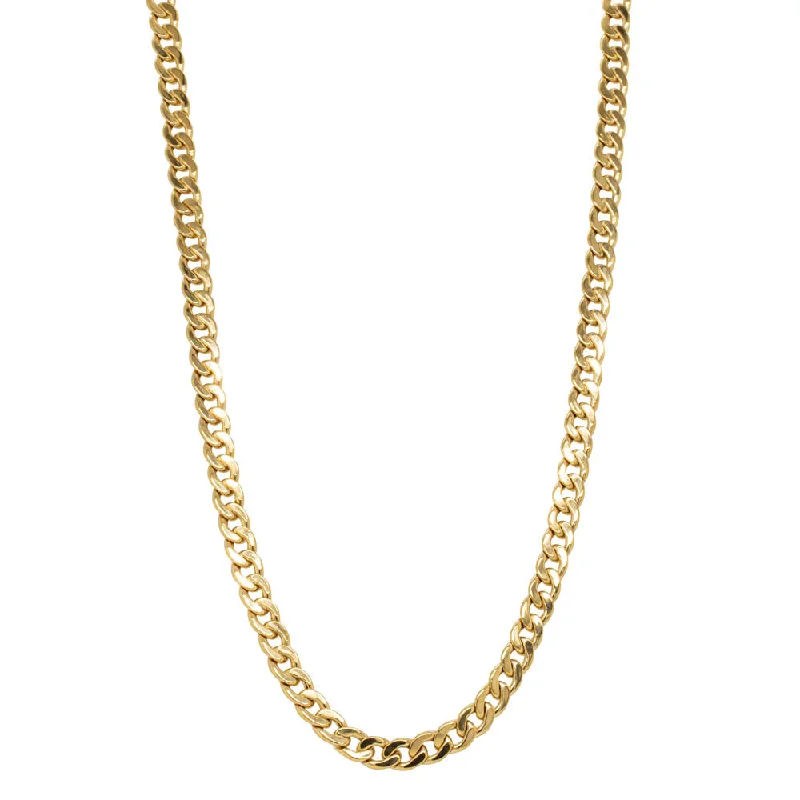 matching gold necklaces for women-9ct Yellow Gold Hollow Curb Chain