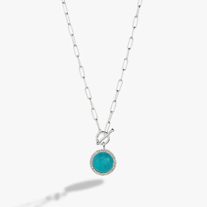 luxury sapphire necklaces for women-Turquoise Toggle Necklace