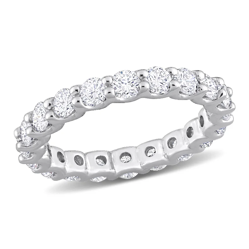 floral engagement rings-Created Forever 2ct TW Lab-Grown Diamond Eternity Band in 14k White Gold