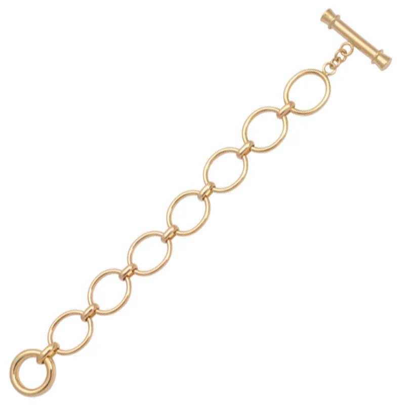 stackable gold bracelets for women-Toggle Bracelet - Gold