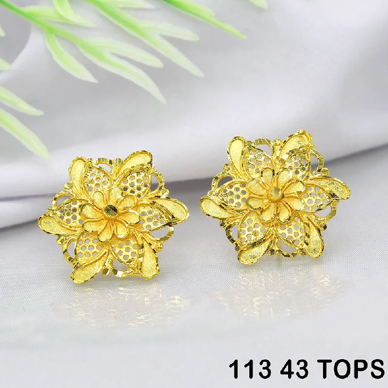 stud and hoop earrings for women-Mahavir Dye Gold Studs Earrings