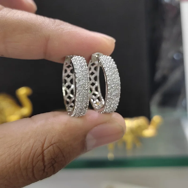 personalized hoop earrings for women-Manisha Jewellery Silver Plated AD Stud Earrings