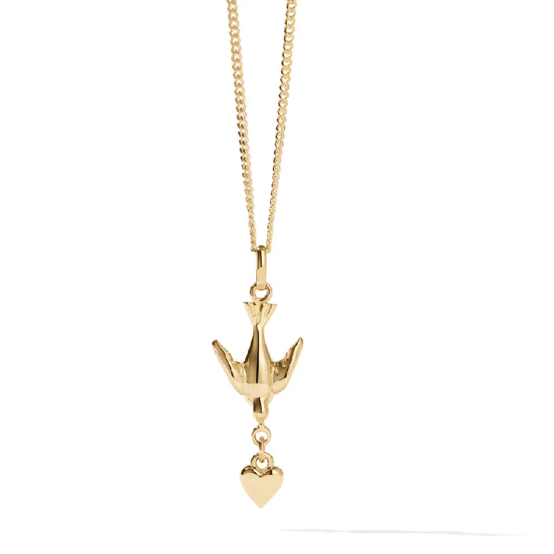 heart necklaces for women-Meadowlark Love Dove Necklace - Gold Plated