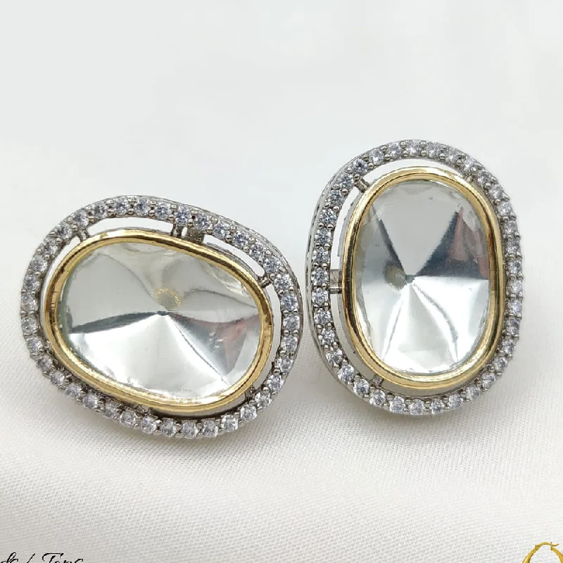 designer hoop earrings for women-Jewel Addiction Gold Plated Kundan Stud Earrings