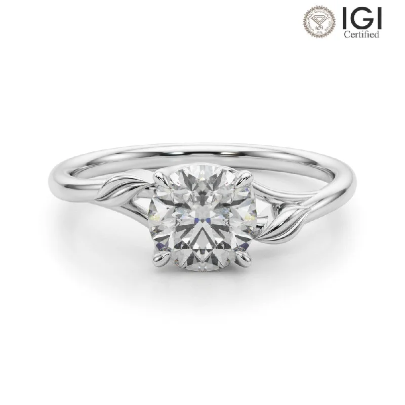 gemstone rings for women-Eden Round  Lab Grown Diamond Solitaire Engagement Ring IGI Certified