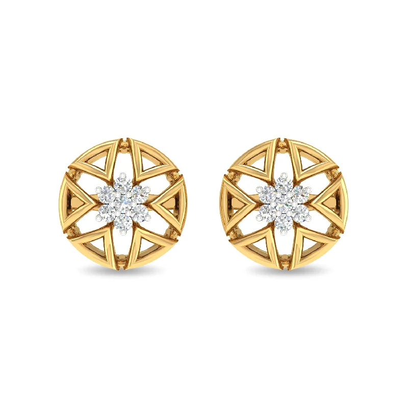 large gold earrings for women-Vertex Studs